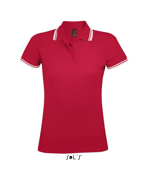 SOL'S PASADENA WOMEN - POLO SHIRT Piros 