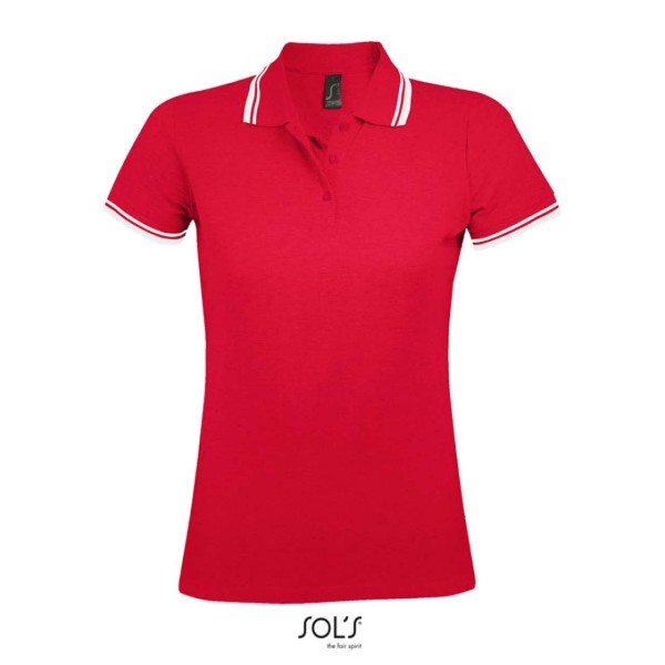 SOL'S PASADENA WOMEN - POLO SHIRT Piros 