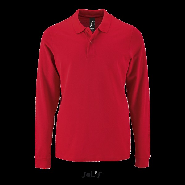 SOL'S PERFECT LSL MEN - LONG-SLEEVE PIQUÉ POLO SHIRT Piros 