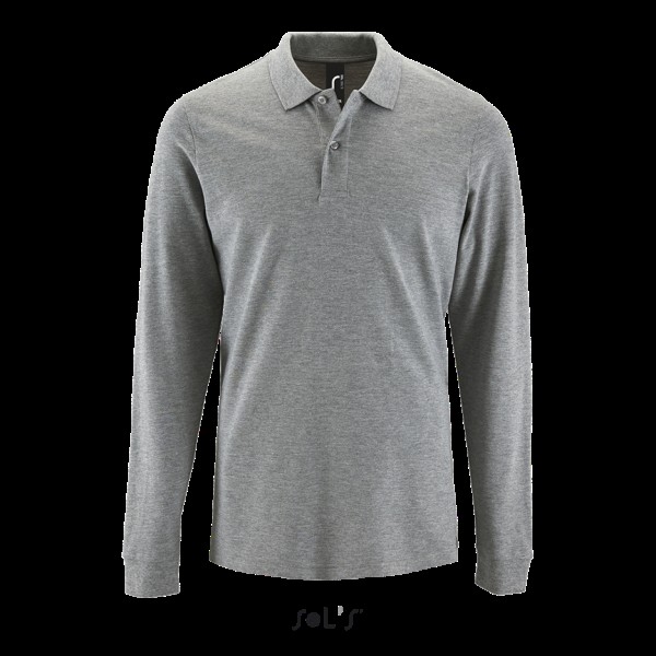 SOL'S PERFECT LSL MEN - LONG-SLEEVE PIQUÉ POLO SHIRT Szürke 