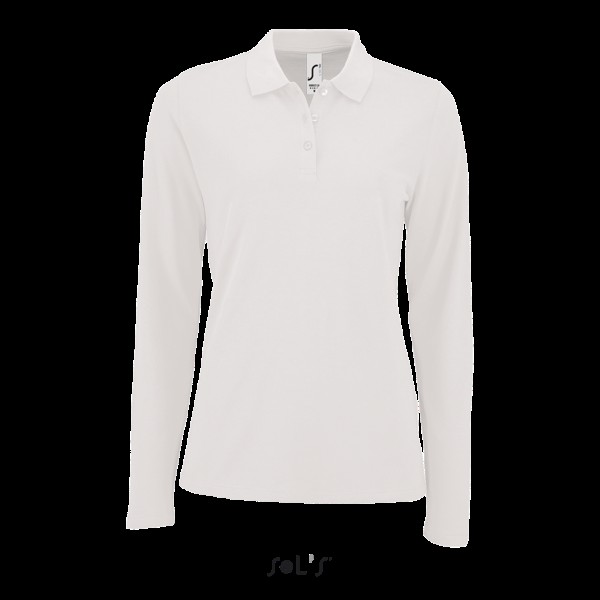 SOL'S PERFECT LSL WOMEN - LONG-SLEEVE PIQUÉ POLO SHIRT Fehér 