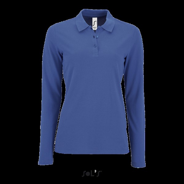 SOL'S PERFECT LSL WOMEN - LONG-SLEEVE PIQUÉ POLO SHIRT Kék 