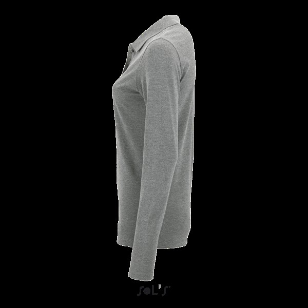 SOL'S PERFECT LSL WOMEN - LONG-SLEEVE PIQUÉ POLO SHIRT Szürke 