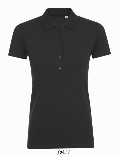 SOL'S PHOENIX WOMEN - COTTON-ELASTANE POLO SHIRT Fekete 
