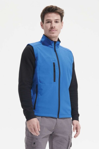 SOL'S RALLYE MEN - SLEEVELESS SOFTSHELL JACKET Fekete 