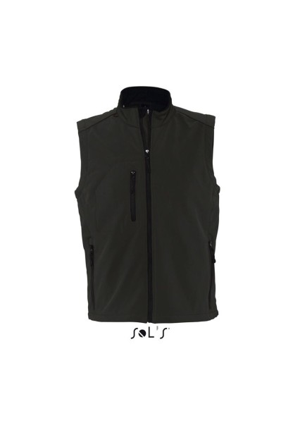 SOL'S RALLYE MEN - SLEEVELESS SOFTSHELL JACKET Fekete 