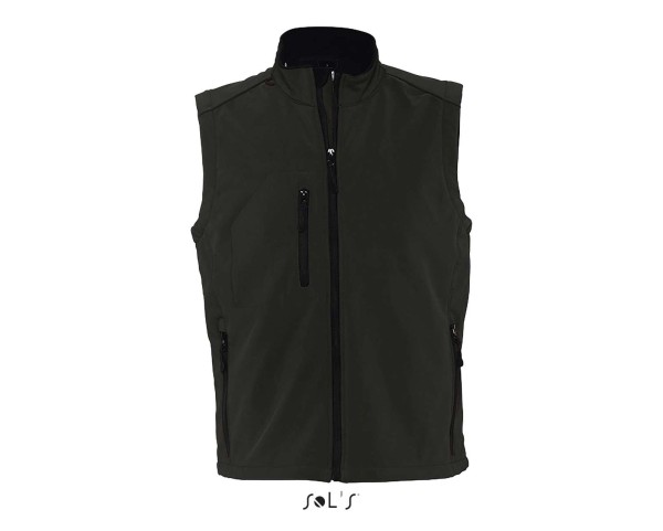 SOL'S RALLYE MEN - SLEEVELESS SOFTSHELL JACKET Fekete 