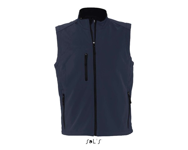 SOL'S RALLYE MEN - SLEEVELESS SOFTSHELL JACKET Kék 