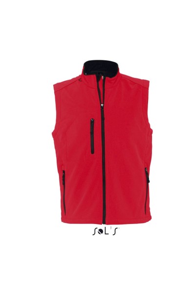 SOL'S RALLYE MEN - SLEEVELESS SOFTSHELL JACKET Piros 