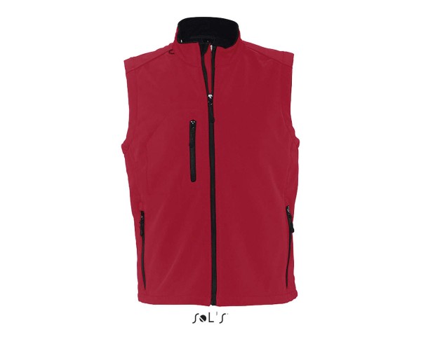 SOL'S RALLYE MEN - SLEEVELESS SOFTSHELL JACKET Piros 