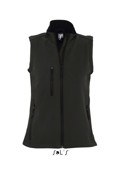 SOL'S RALLYE WOMEN - SLEEVELESS SOFTSHELL JACKET Fekete 