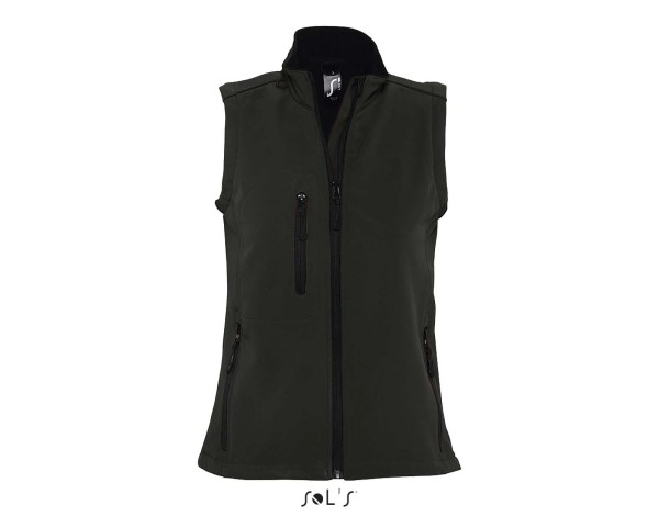 SOL'S RALLYE WOMEN - SLEEVELESS SOFTSHELL JACKET Fekete 