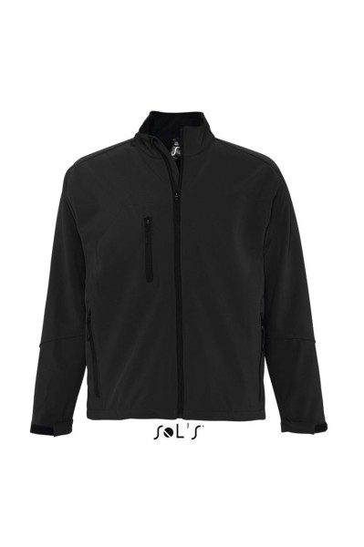 SOL'S RELAX - MEN'S SOFTSHELL ZIPPED JACKET Fekete 