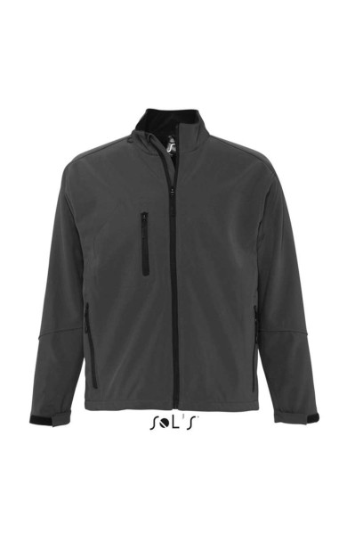 SOL'S RELAX - MEN'S SOFTSHELL ZIPPED JACKET Szürke 