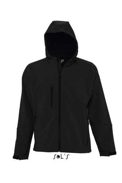SOL'S REPLAY MEN - HOODED SOFTSHELL Fekete 