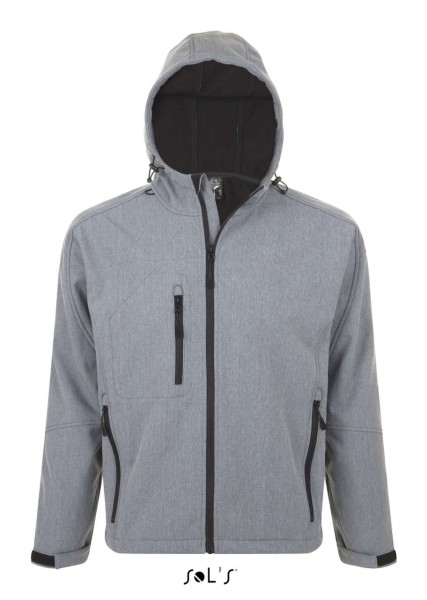 SOL'S REPLAY MEN - HOODED SOFTSHELL Szürke 