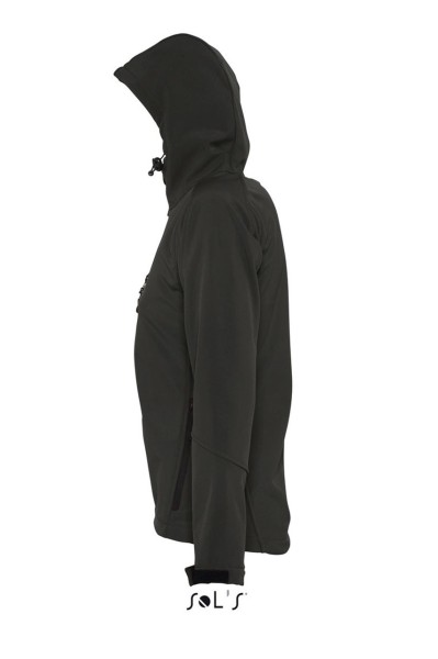 SOL'S REPLAY WOMEN - HOODED SOFTSHELL Fekete 