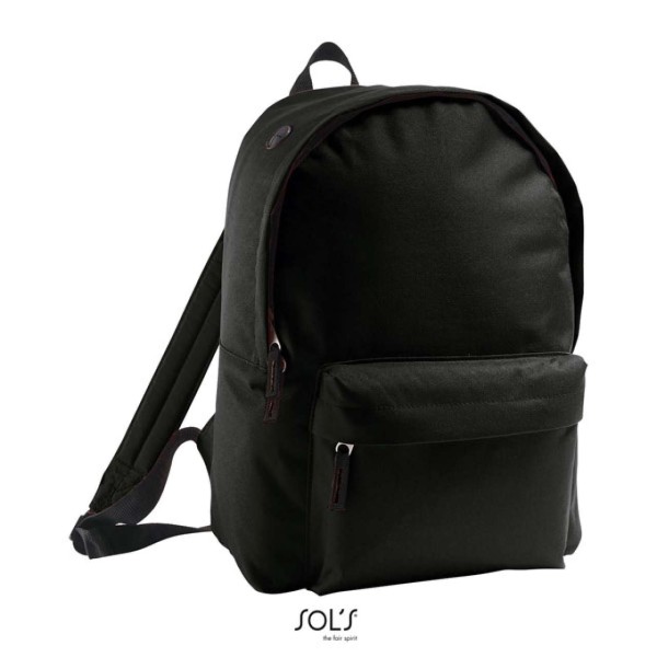 SOL'S RIDER - 600D POLYESTER RUCKSACK Fekete 