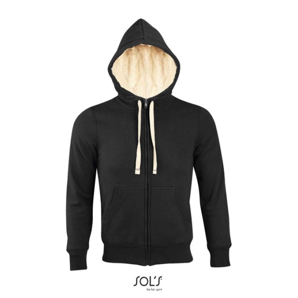 SOL'S SHERPA - UNISEX ZIPPED JACKET WITH "SHERPA" LINING Fekete 