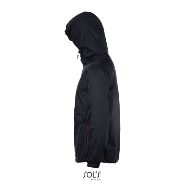 SOL'S SKATE - UNISEX LINED WINDBREAKER Fekete 