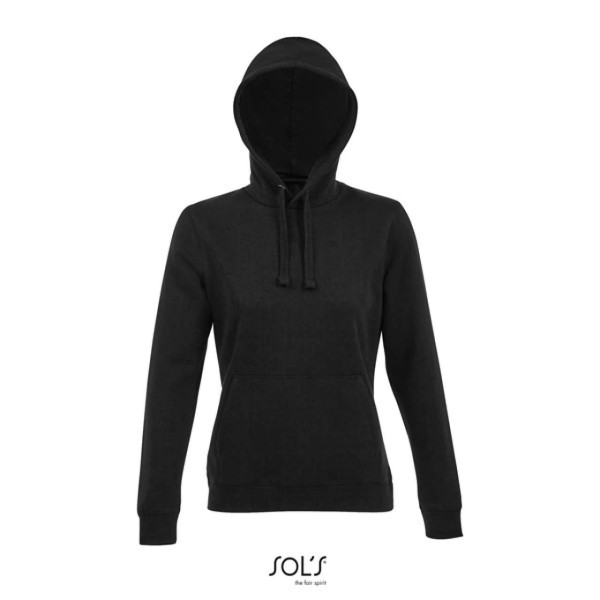 SOL'S SPENCER WOMEN - HOODED SWEATSHIRT Fekete 