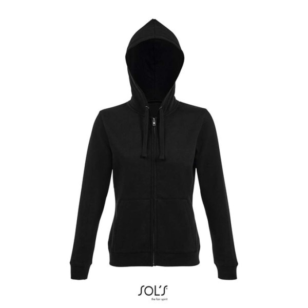 SOL'S SPIKE WOMEN - ZIP HOODIE Fekete 