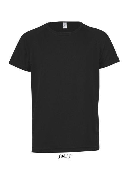 SOL'S SPORTY KIDS' - RAGLAN-SLEEVED T-SHIRT Fekete 
