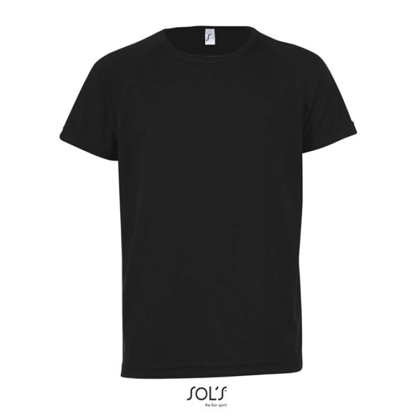 SOL'S SPORTY KIDS' - RAGLAN-SLEEVED T-SHIRT Fekete 