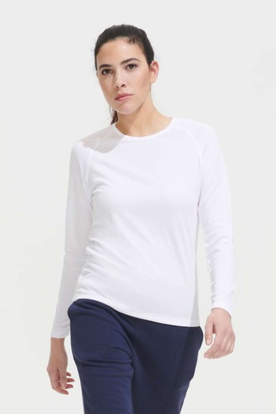 SOL'S SPORTY LSL WOMEN - LONG SLEEVE SPORTS T-SHIRT Fehér 