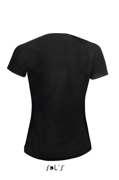 SOL'S SPORTY WOMEN - RAGLAN SLEEVED T-SHIRT Fekete 