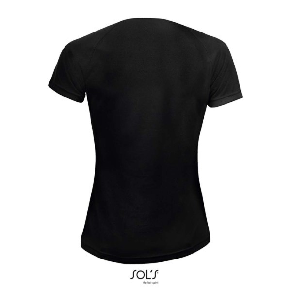 SOL'S SPORTY WOMEN - RAGLAN SLEEVED T-SHIRT Fekete 