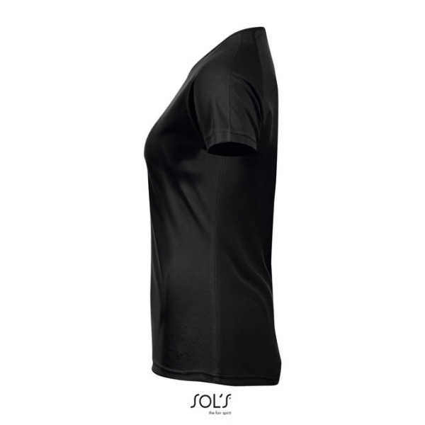 SOL'S SPORTY WOMEN - RAGLAN SLEEVED T-SHIRT Fekete 