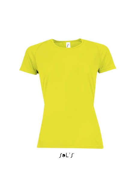 SOL'S SPORTY WOMEN - RAGLAN SLEEVED T-SHIRT Sárga 
