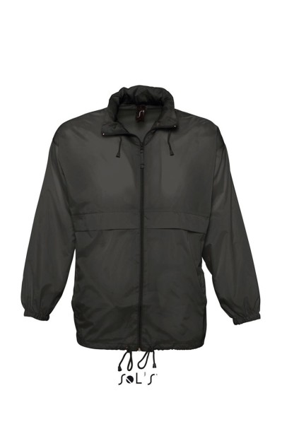 SOL'S SURF - UNISEX WATER REPELLENT WINDBREAKER Fekete 
