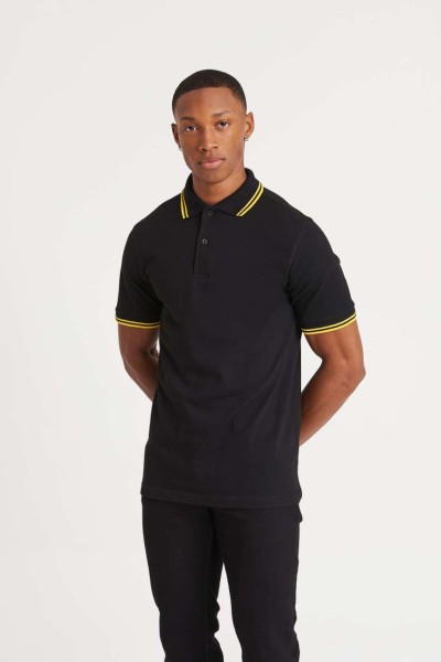 STRETCH TIPPED POLO Fekete 
