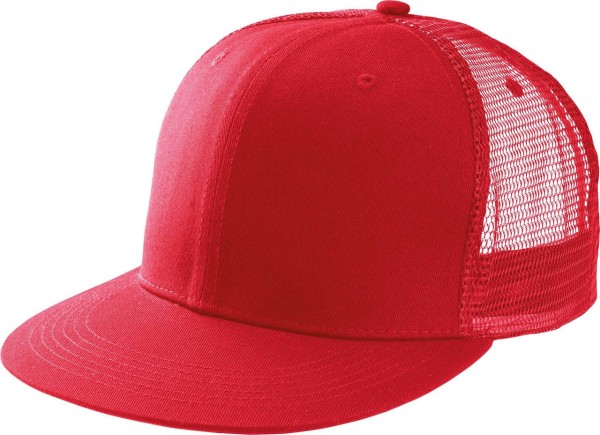 TRUCKER FLAT PEAK CAP - 6 PANELS Piros 