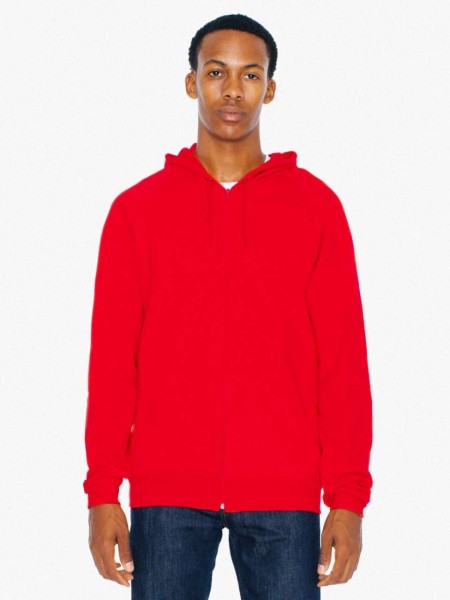 UNISEX CALIFORNIA FLEECE CIPZÁRAS KAPUCNIS PULÓVER Piros 