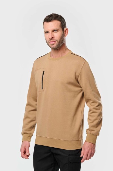 UNISEX DAYTODAY CONTRASTING POCKET SWEATSHIRT Fehér 