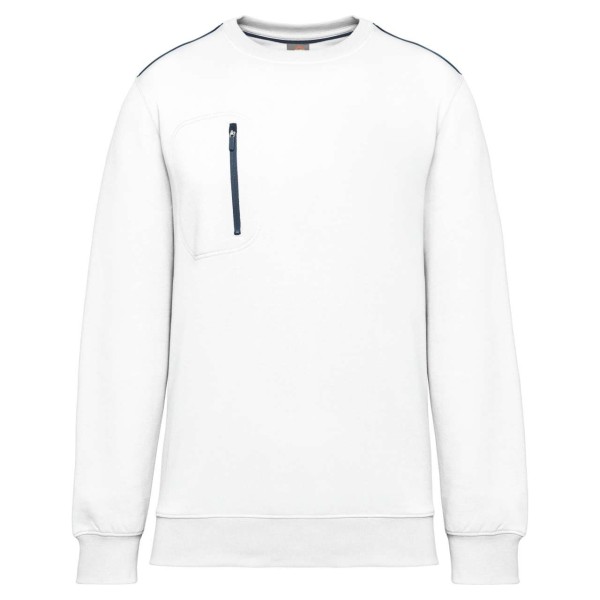 UNISEX DAYTODAY CONTRASTING POCKET SWEATSHIRT Fehér 