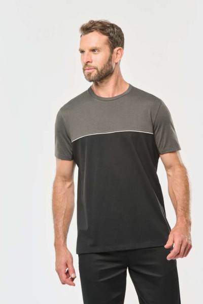 UNISEX ECO-FRIENDLY SHORT SLEEVE TWO-TONE T-SHIRT Fekete 