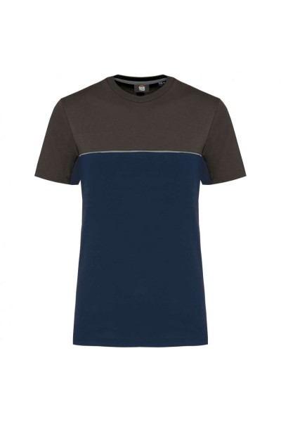 UNISEX ECO-FRIENDLY SHORT SLEEVE TWO-TONE T-SHIRT Kék 