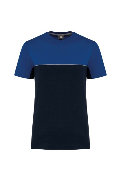 UNISEX ECO-FRIENDLY SHORT SLEEVE TWO-TONE T-SHIRT Kék 