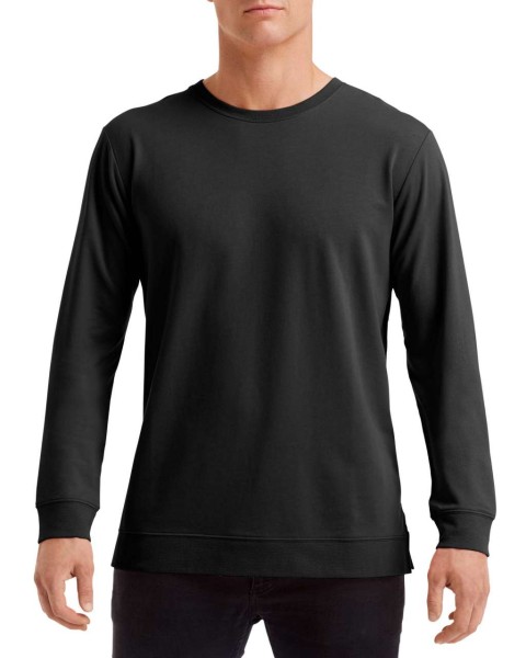 UNISEX LIGHT TERRY CREW Fekete 