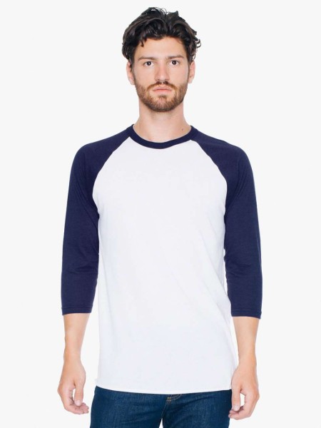 UNISEX POLY-COTTON 3/4 UJJÚ RAGLAN PÓLÓ  