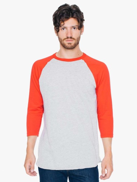UNISEX POLY-COTTON 3/4 UJJÚ RAGLAN PÓLÓ  