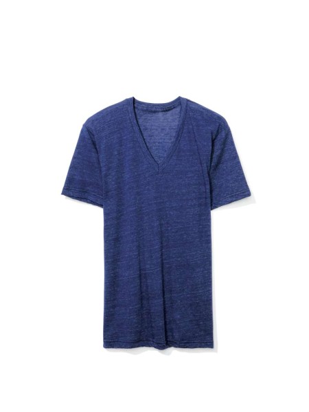 UNISEX TRI-BLEND RÖVID UJJÚ V-NYAKÚ PÓLÓ  