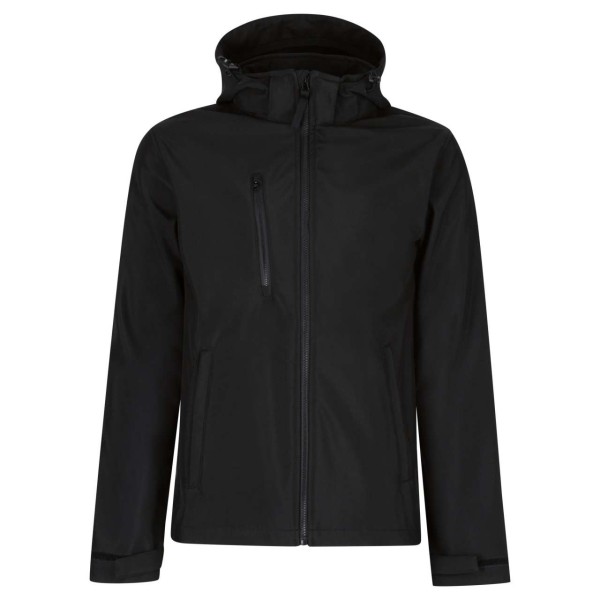 VENTURER 3 LAYER HOODED PRINTABLE SOFTSHELL JACKET Fekete 