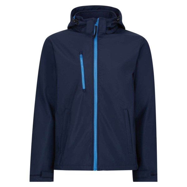 VENTURER 3 LAYER HOODED PRINTABLE SOFTSHELL JACKET Kék 