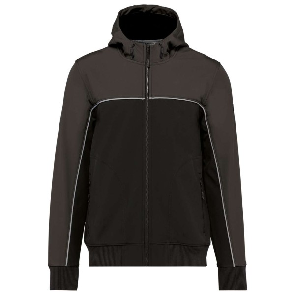 UNISEX 3-LAYER TWO-TONE BIONIC SOFTSHELL JACKET Fekete 