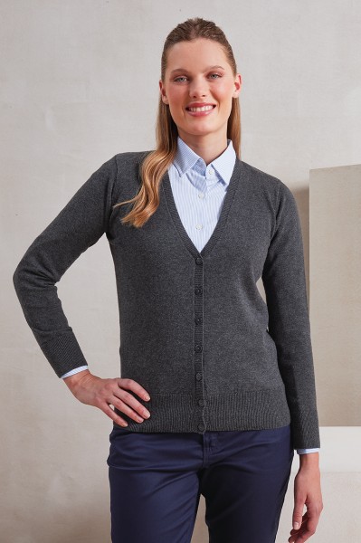 WOMEN'S BUTTON-THROUGH KNITTED CARDIGAN Fekete 